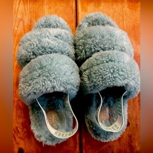 UGG platform slippers teal